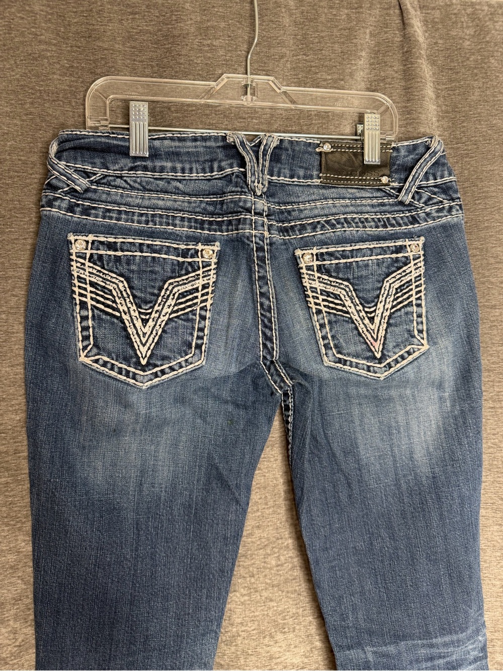 Vigoss Women's Dark Blue Bootcut Jeans with Contrast Stitching - Picture 2 of 4